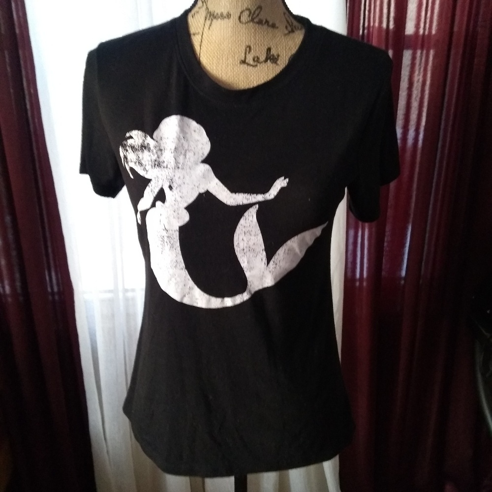 Disney Little Mermaid Silhouette Black T-Shirt